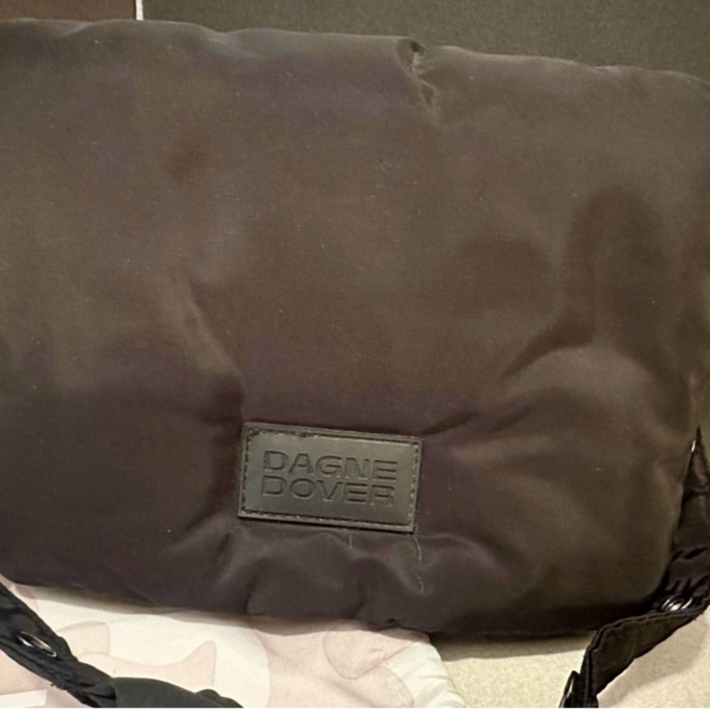 Dagne Dover Black Kitty Crossbody Puffer Bag